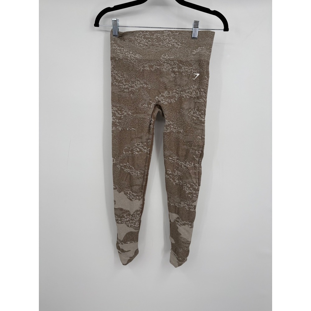 Gymshark Adapt Camo Seamless Leggings Brown Tan High Waisted Activewear M